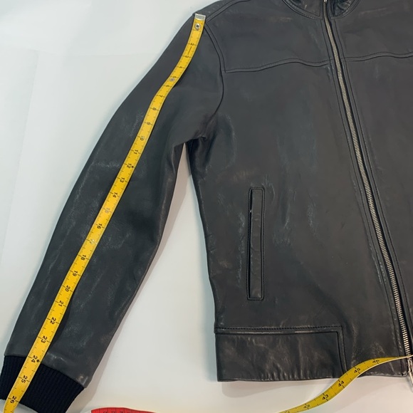 Men’s All Saints Astoria buttery soft lamb leather jacket size medium - Picture 14 of 16